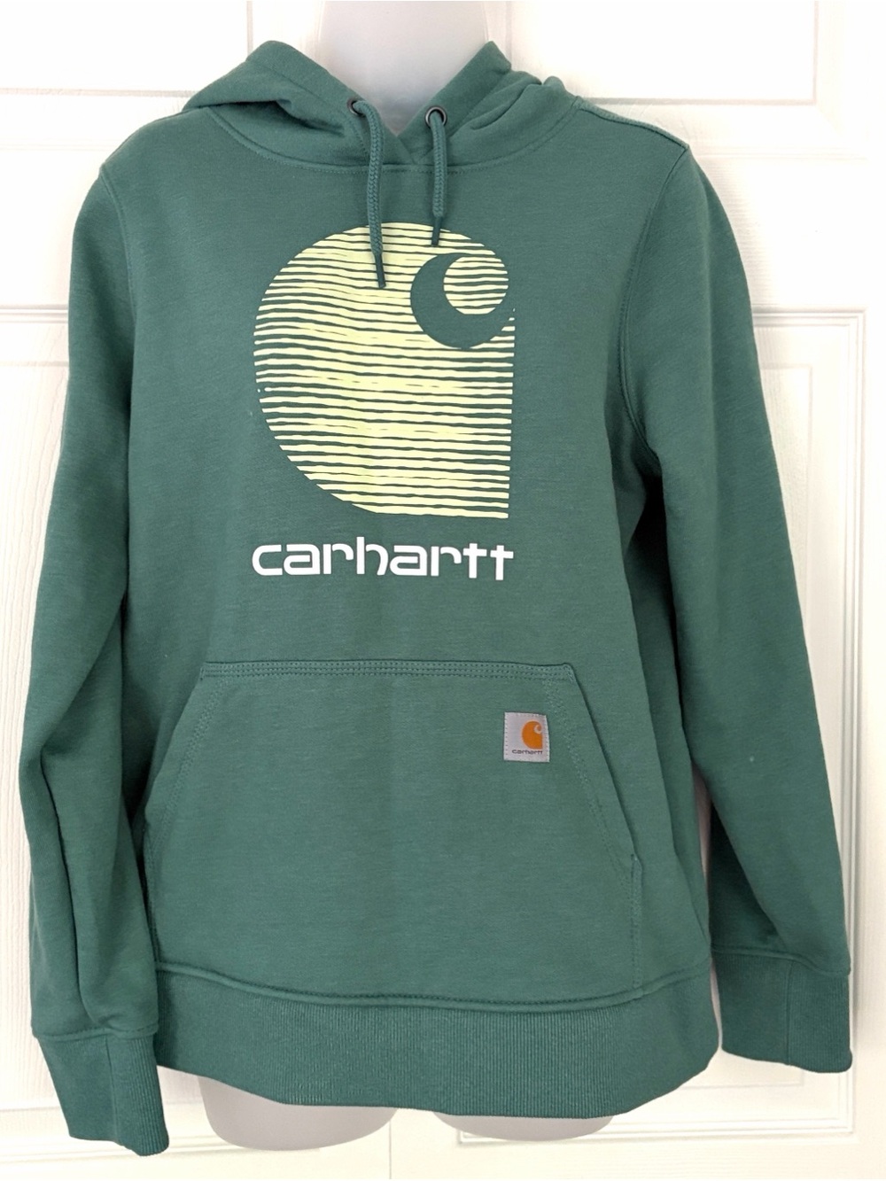 Carhartt Rain Defender Relaxed Fit Midweight Graphic Sweatshirt Hoodie Green M - Picture 2 of 14